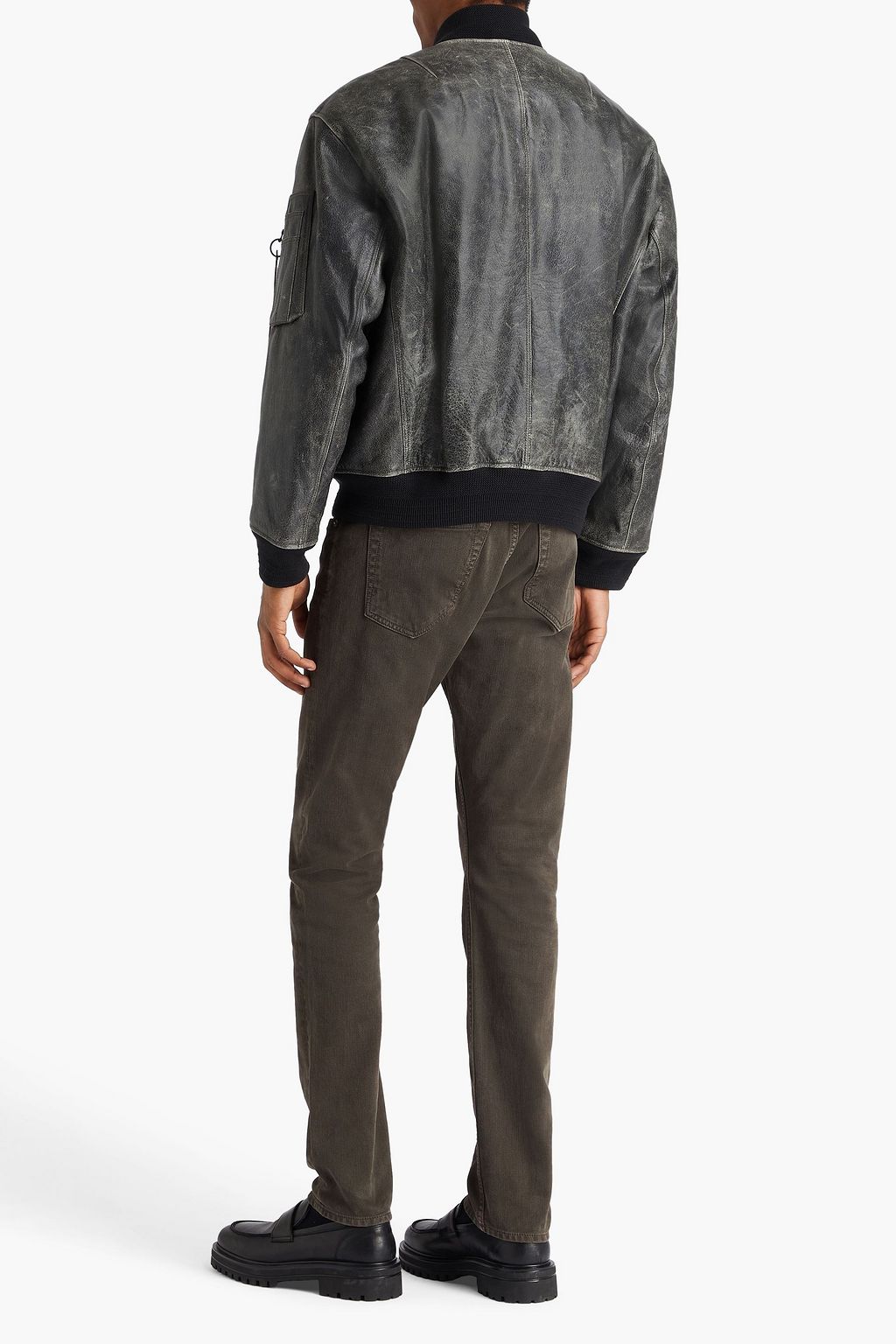 RAG & BONE Manston textured-leather bomber jacket