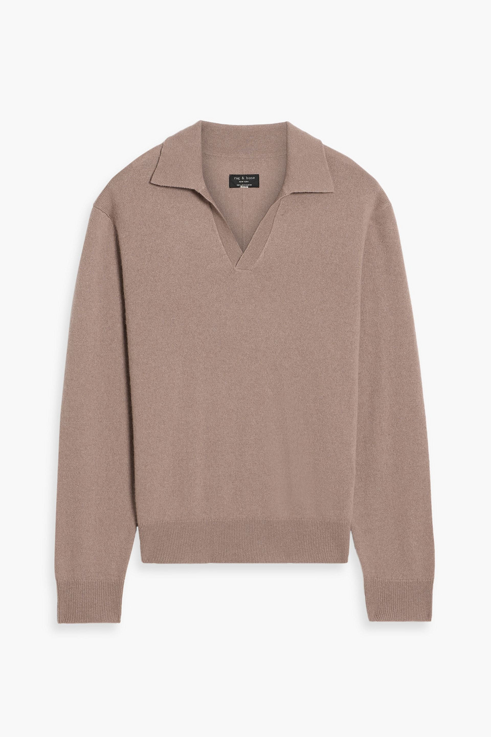 Rag & Bone Downing Cashmere Polo Sweater In Brown