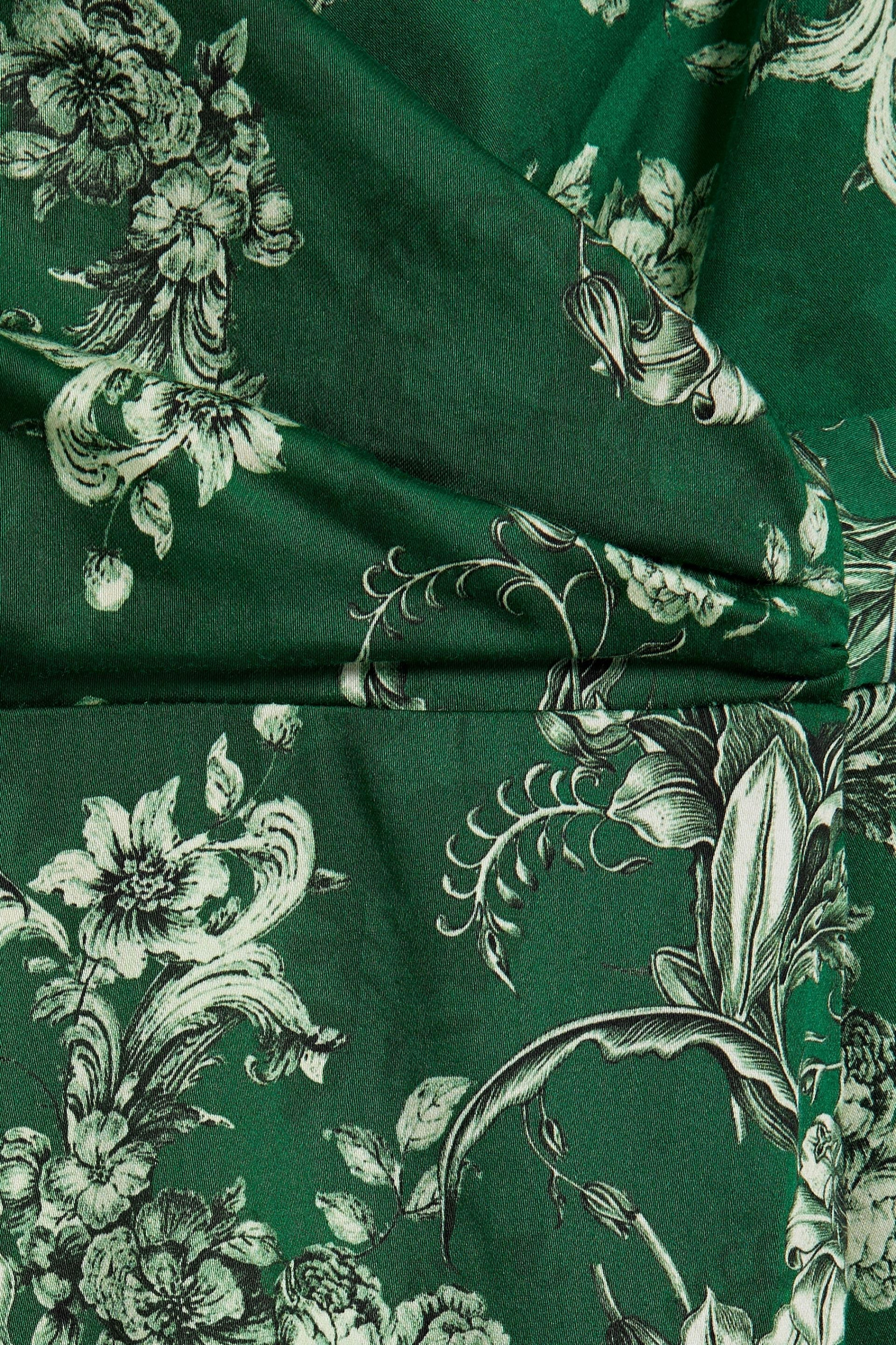 alice + olivia Alisa ruffled floral-print cotton-blend mini wrap dress