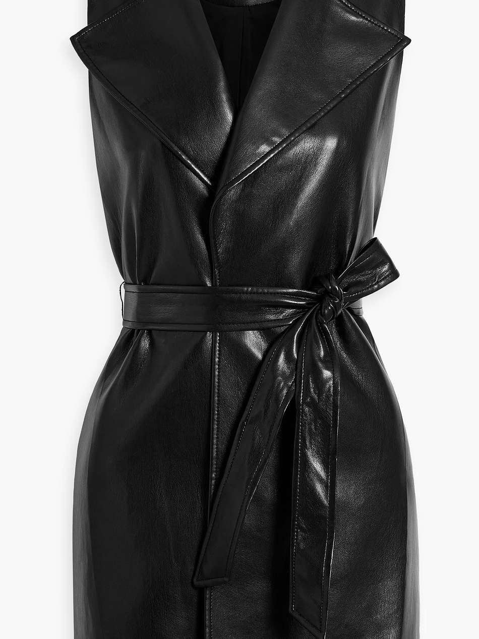rozlynn faux leather mini wrap dress