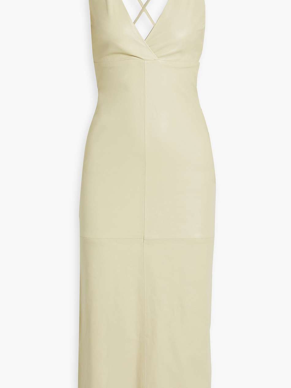 alexane leather midi dress