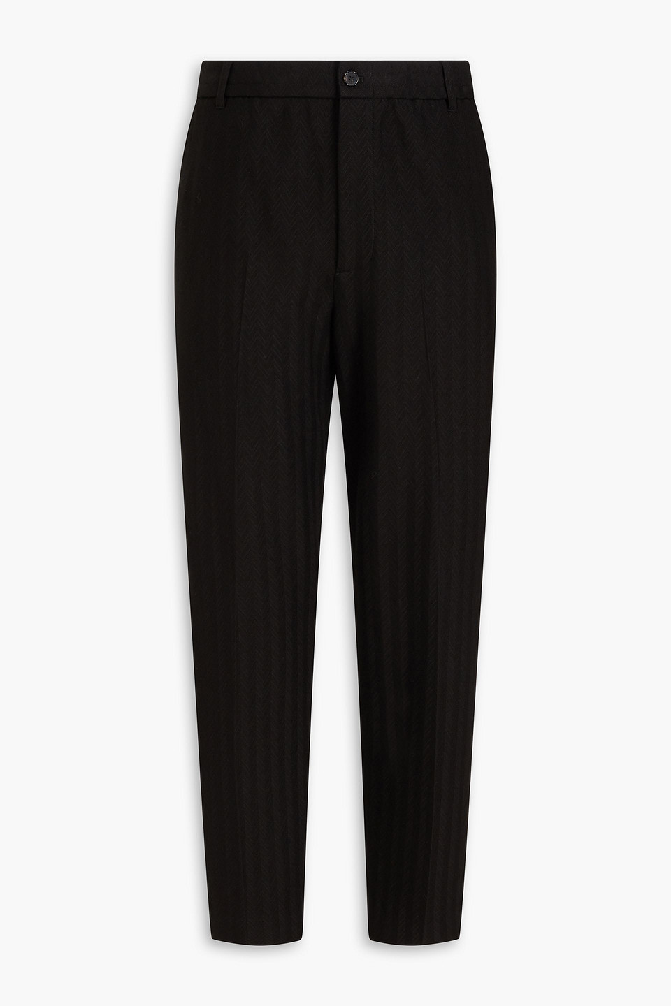 Missoni Tapered Jacquard-knit Cotton-blend Trousers In Black