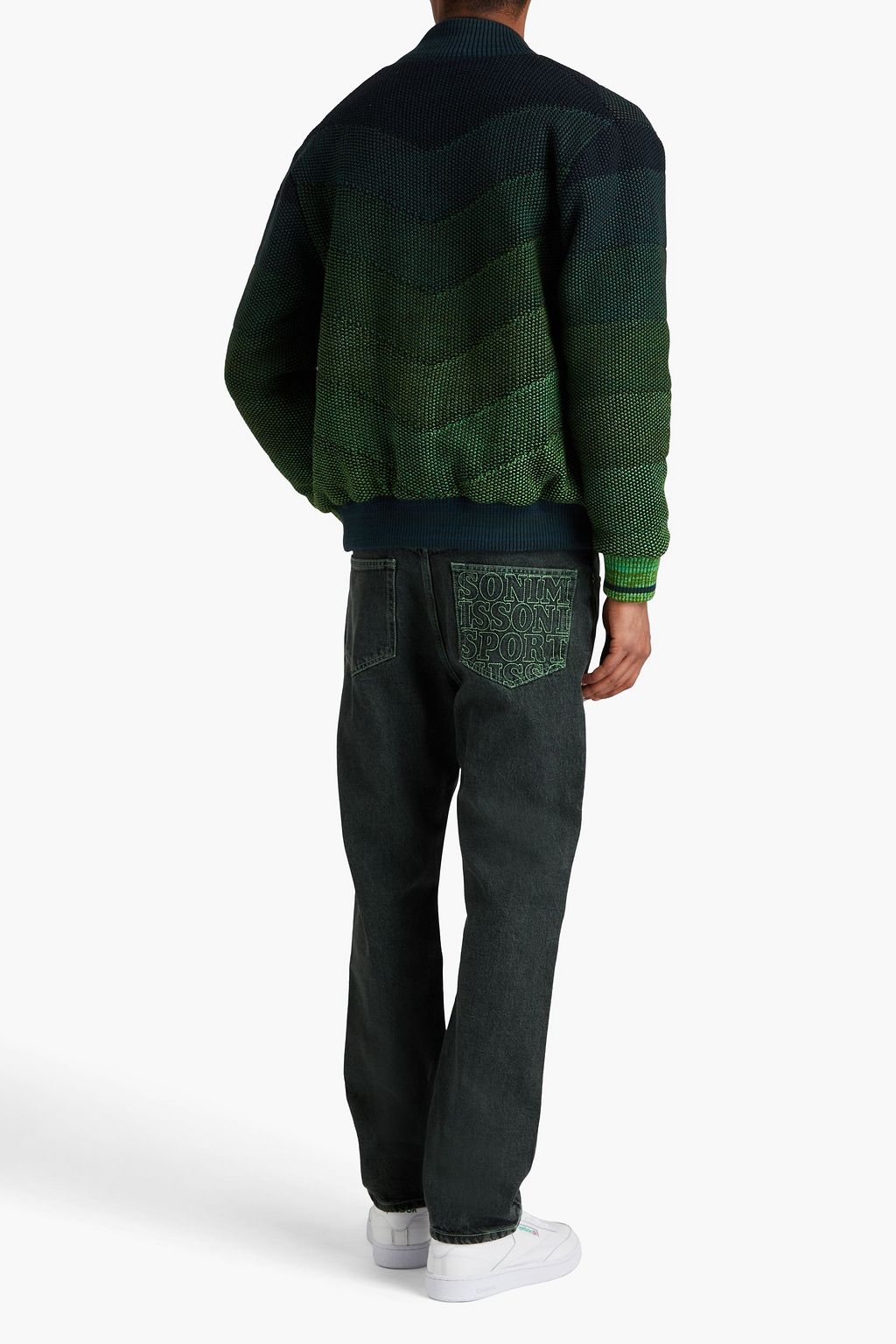 MISSONI Quilted dégradé bouclé-knit down bomber jacket