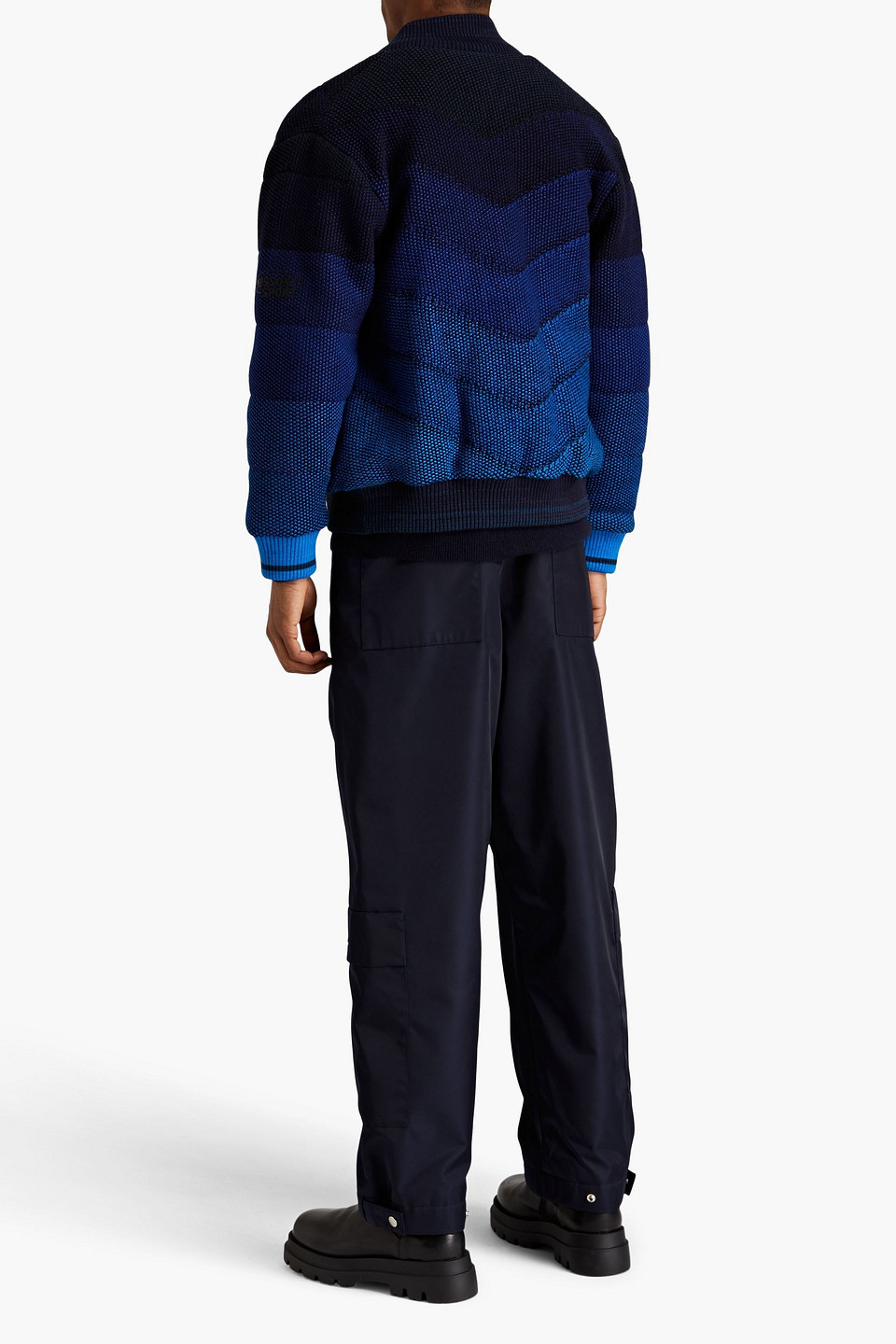 Missoni Quilted Dégradé Bouclé-knit Down Bomber Jacket In Indigo