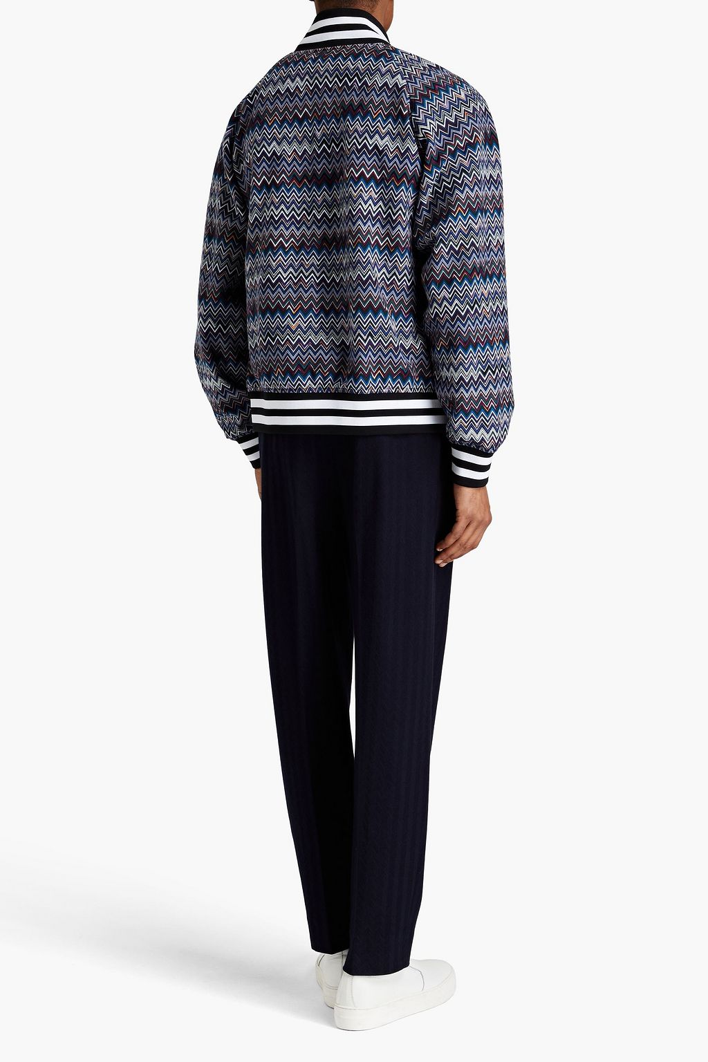 MISSONI Crochet-knit cotton-blend bomber jacket