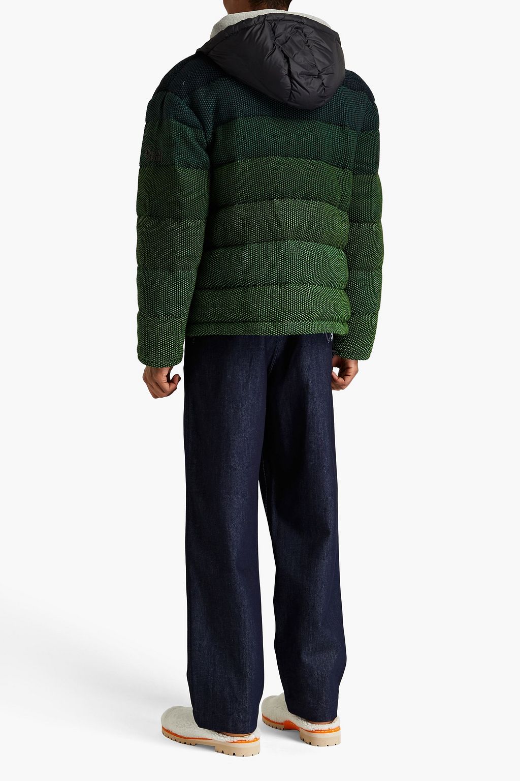 MISSONI Dégradé quilted bouclé-knit hooded down jacket