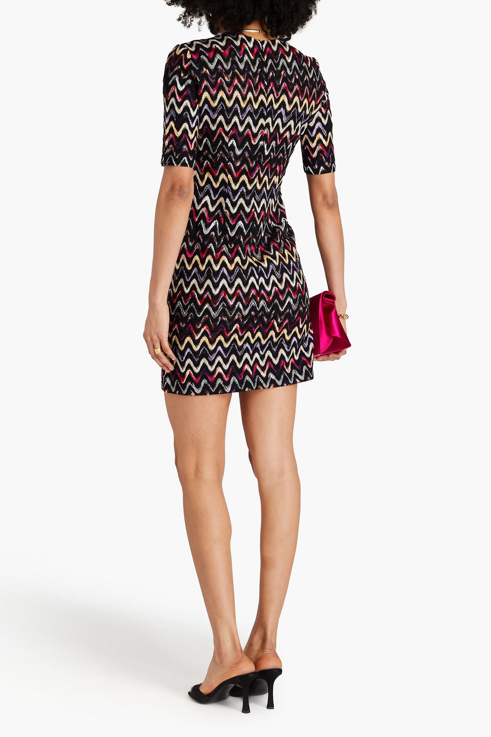 MISSONI CROCHET-KNIT WOOL-BLEND MINI DRESS