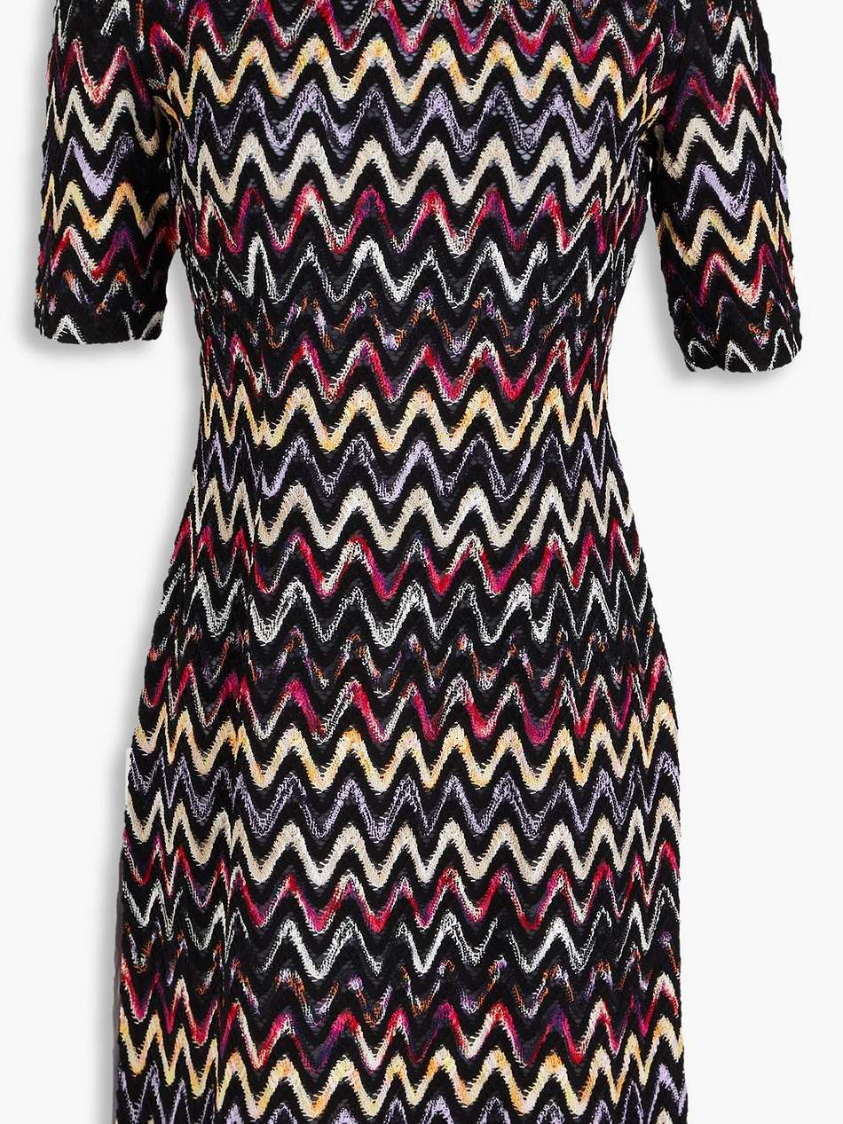 crochet-knit wool-blend mini dress