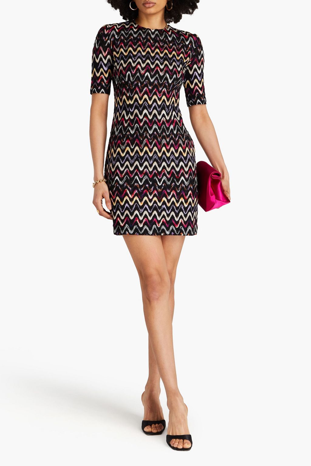 MISSONI Crochet-knit wool-blend mini dress