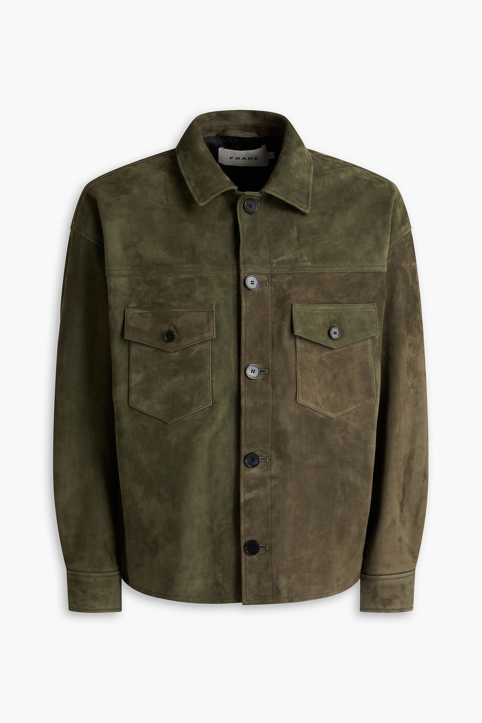 Frame Nubuck Jacket In Army Green