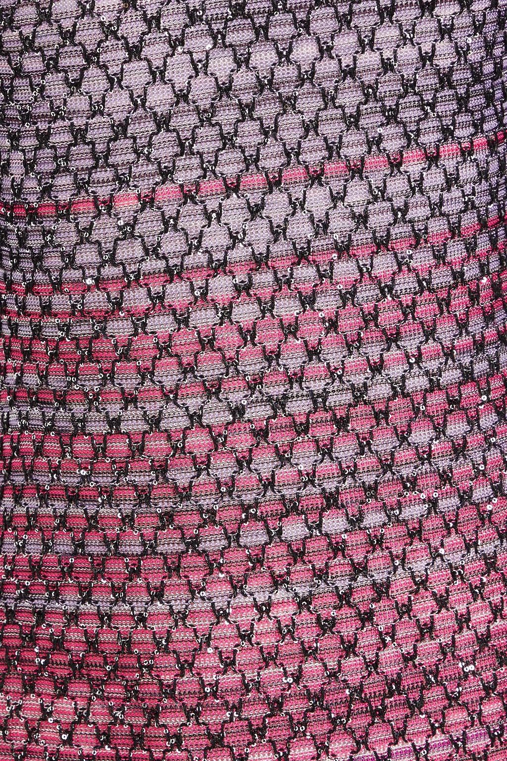 MISSONI فستان طويل مزركش من نسيج بحبكة كروشيه