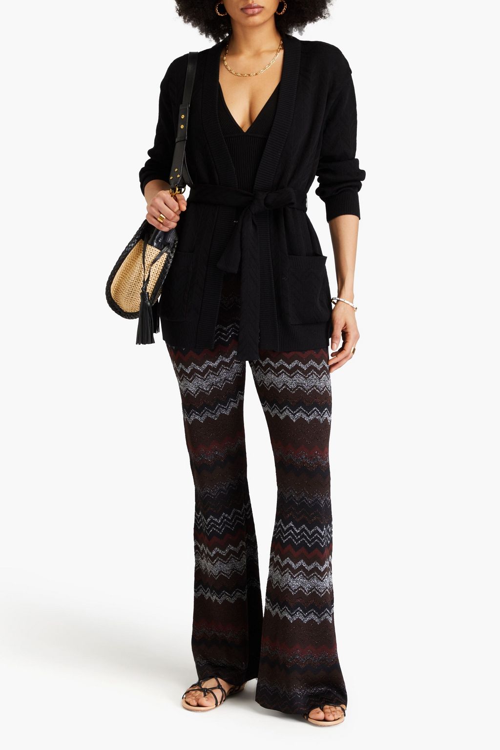 MISSONI かぎ針編みニット ウール混 カーディガン
