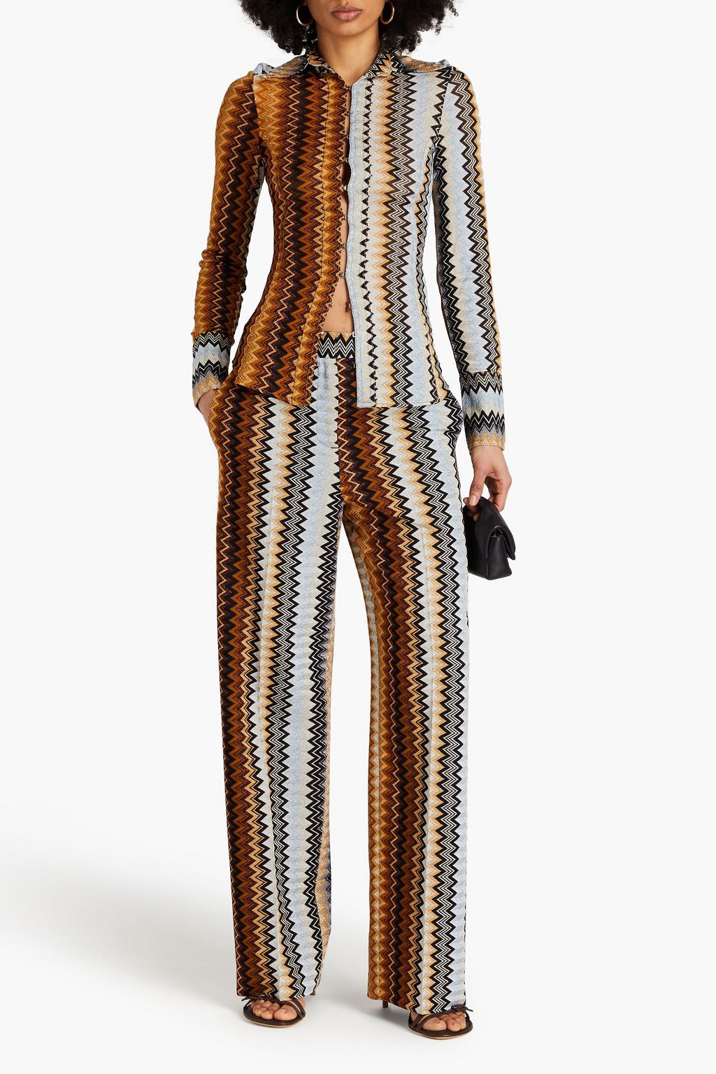 MISSONI قميص من نسيج بحبكة كروشيه بلون معدني
