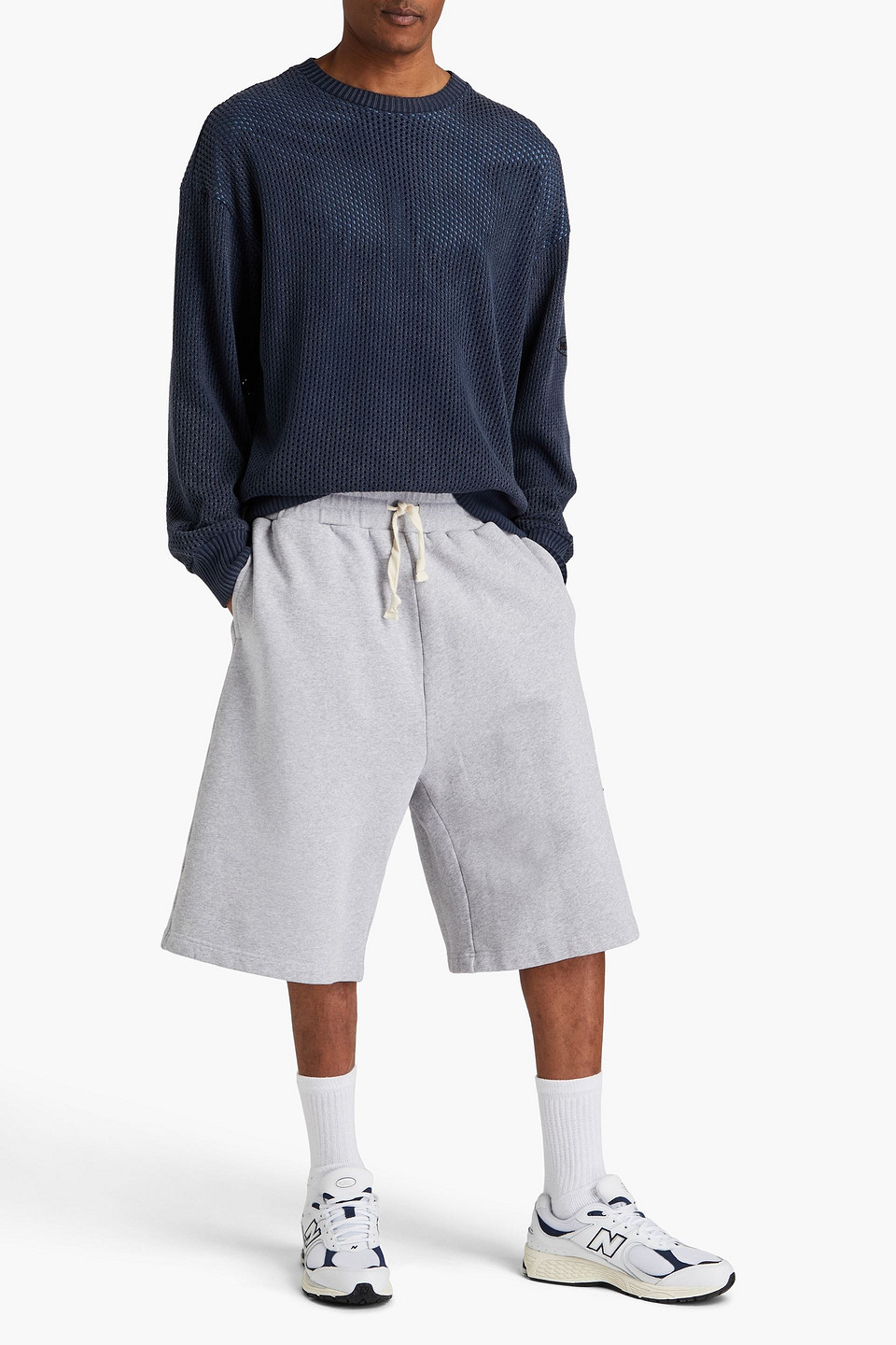 Shop Missoni Open-knit Cotton Sweater In Storm Blue