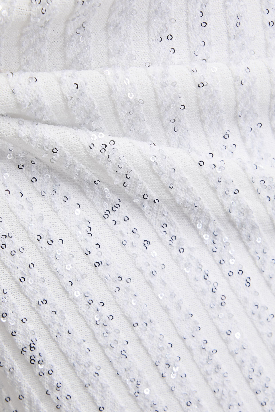 Missoni Sequined Ribbed Crochet-knit Midi Dress In Weiss