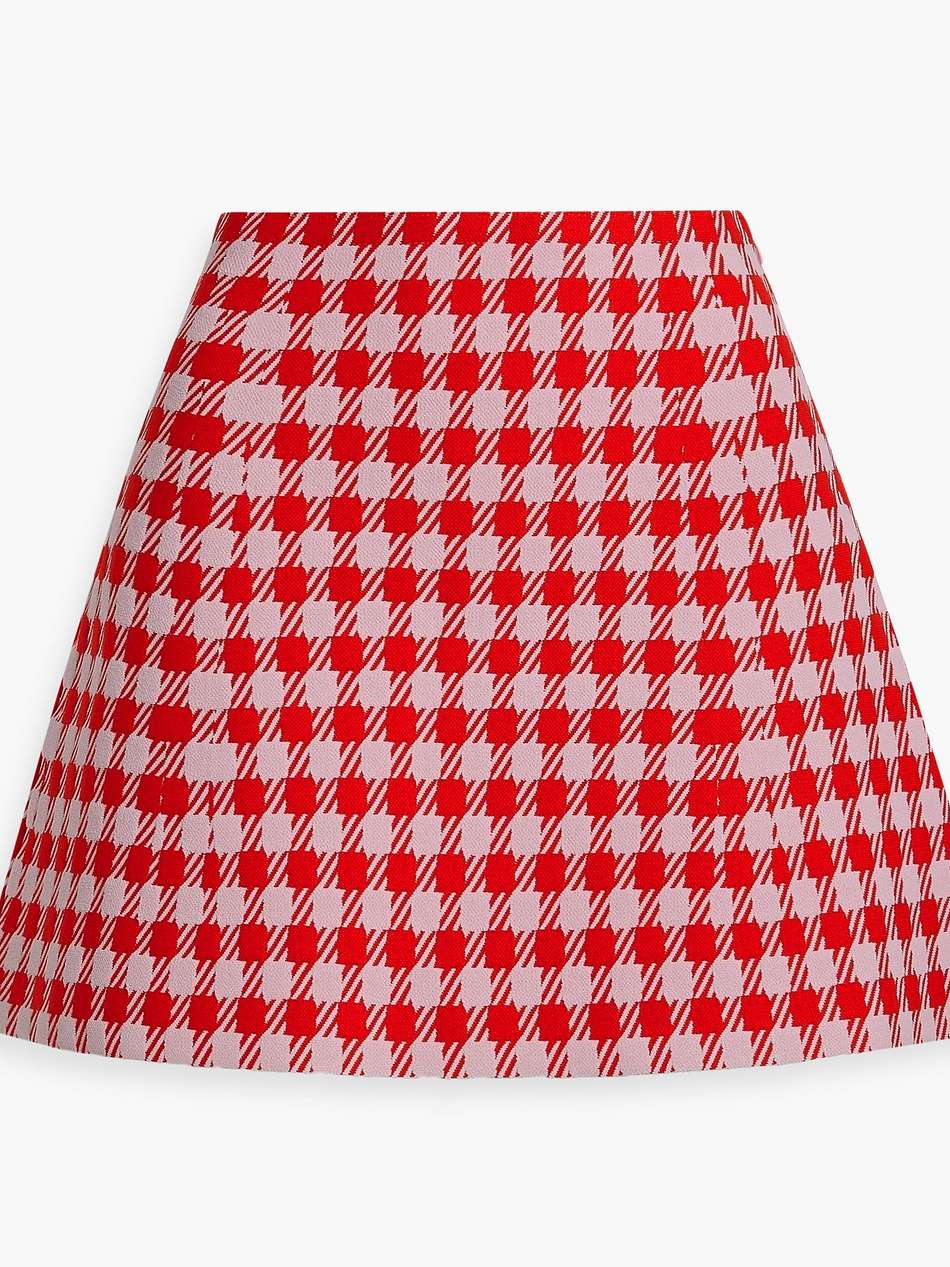 houndstooth jacquard-knit mini skirt