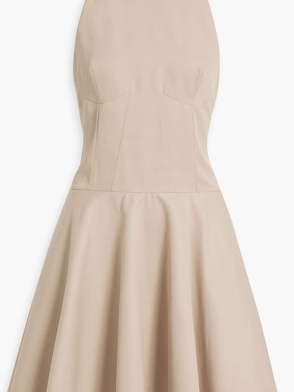 fluted twill halterneck dress