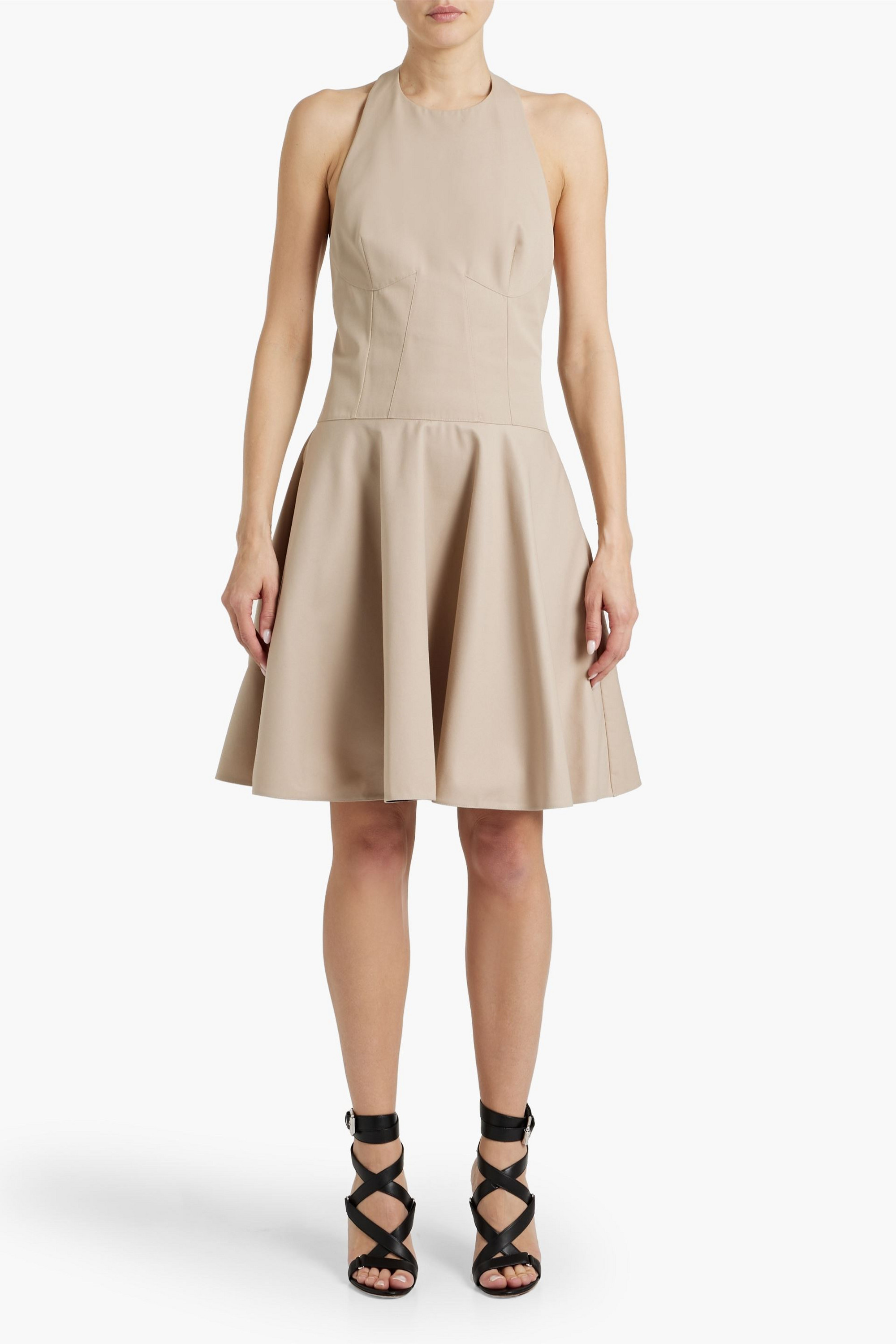 Alaïa Fluted twill halterneck dress