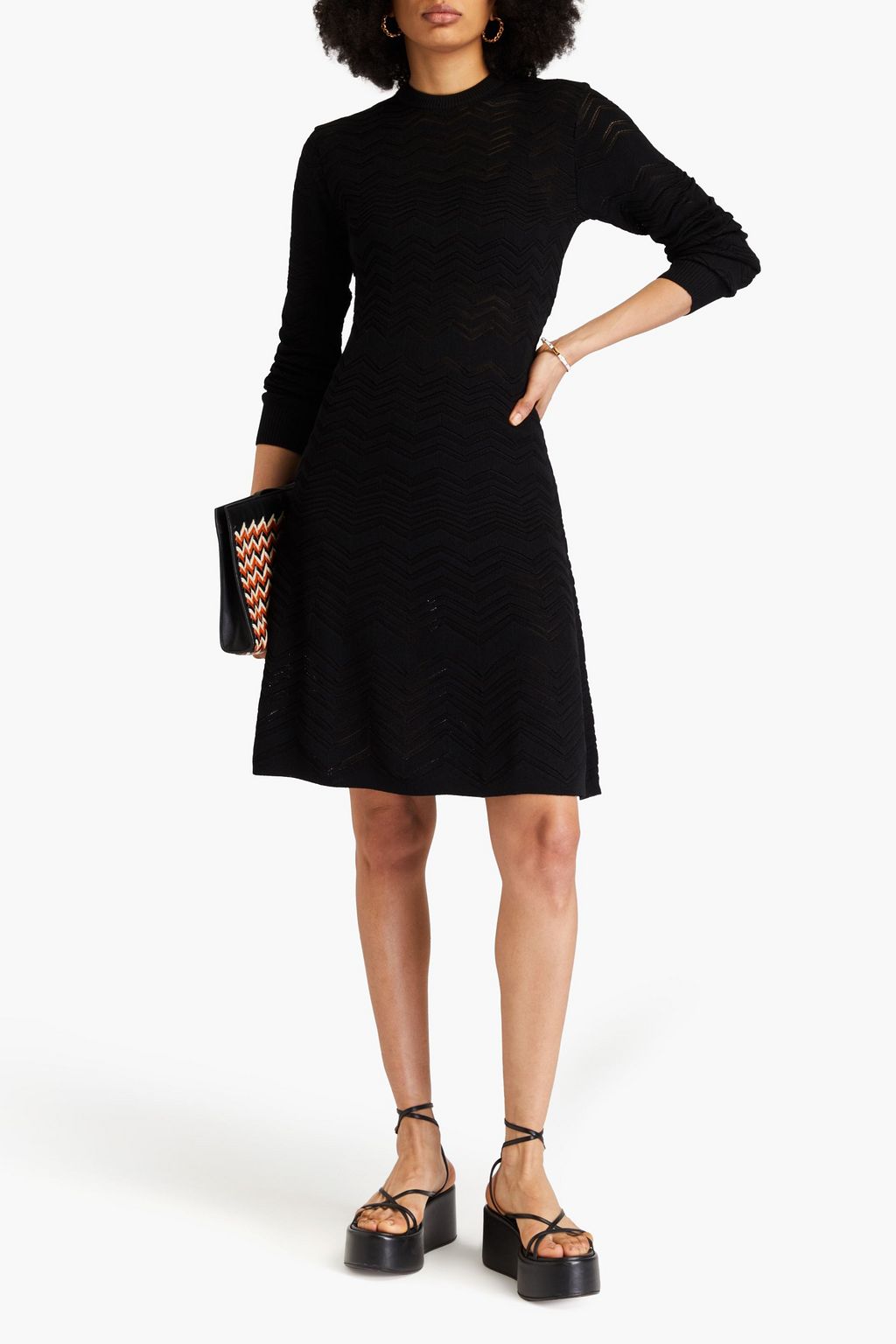 MISSONI Crochet-knit wool-blend dress