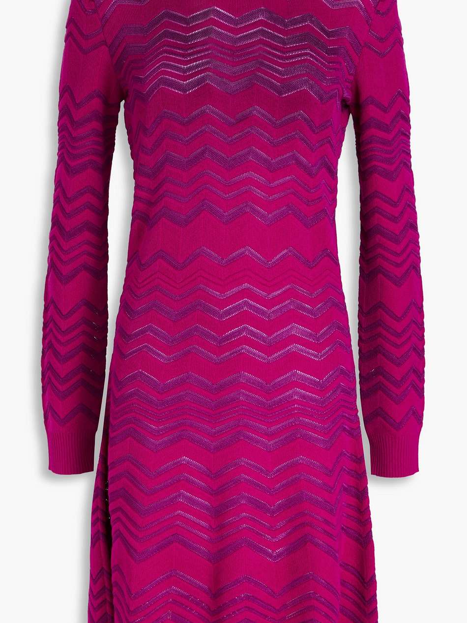 crochet-knit wool-blend dress