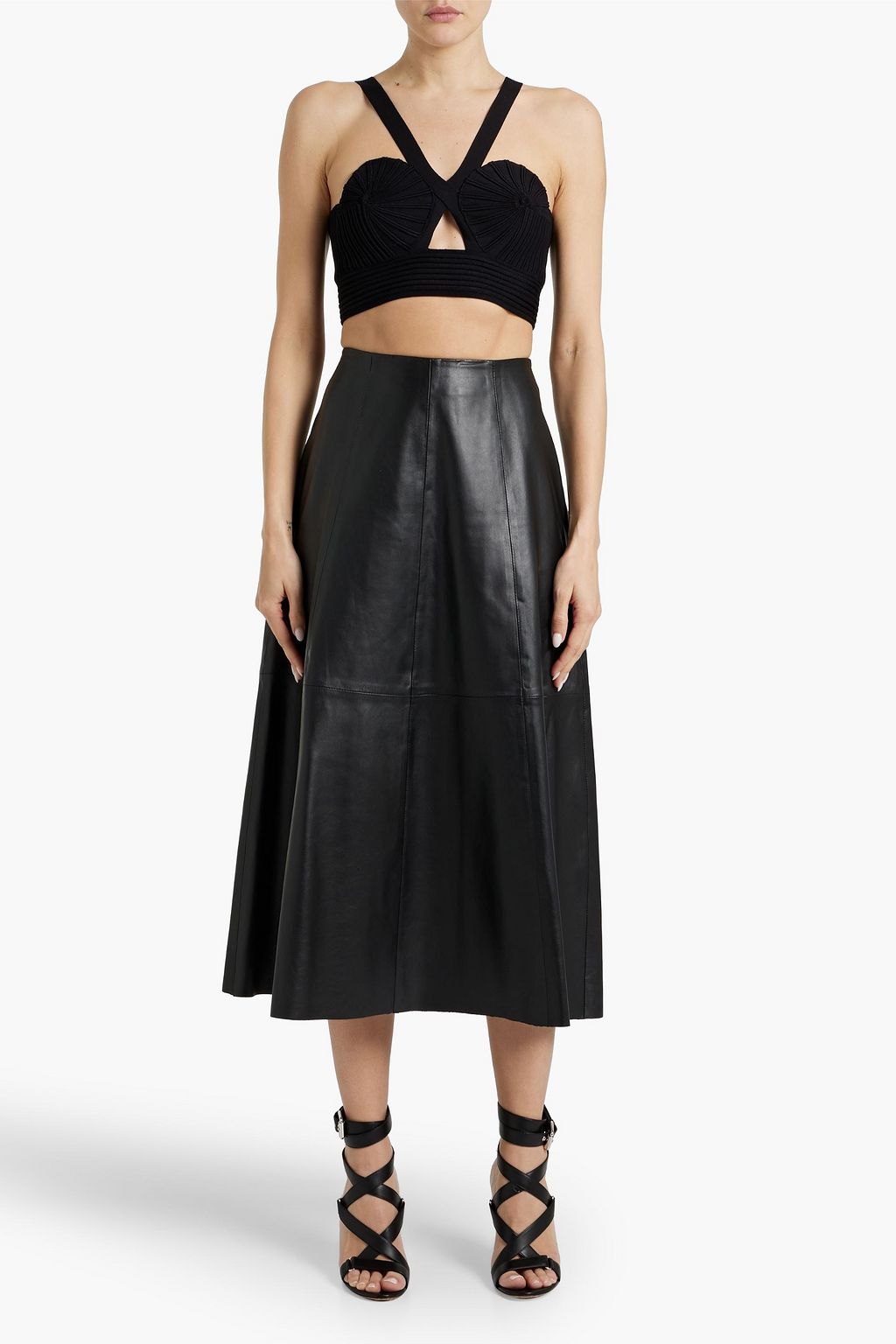 ALAÏA Cutout ribbed-knit bra top