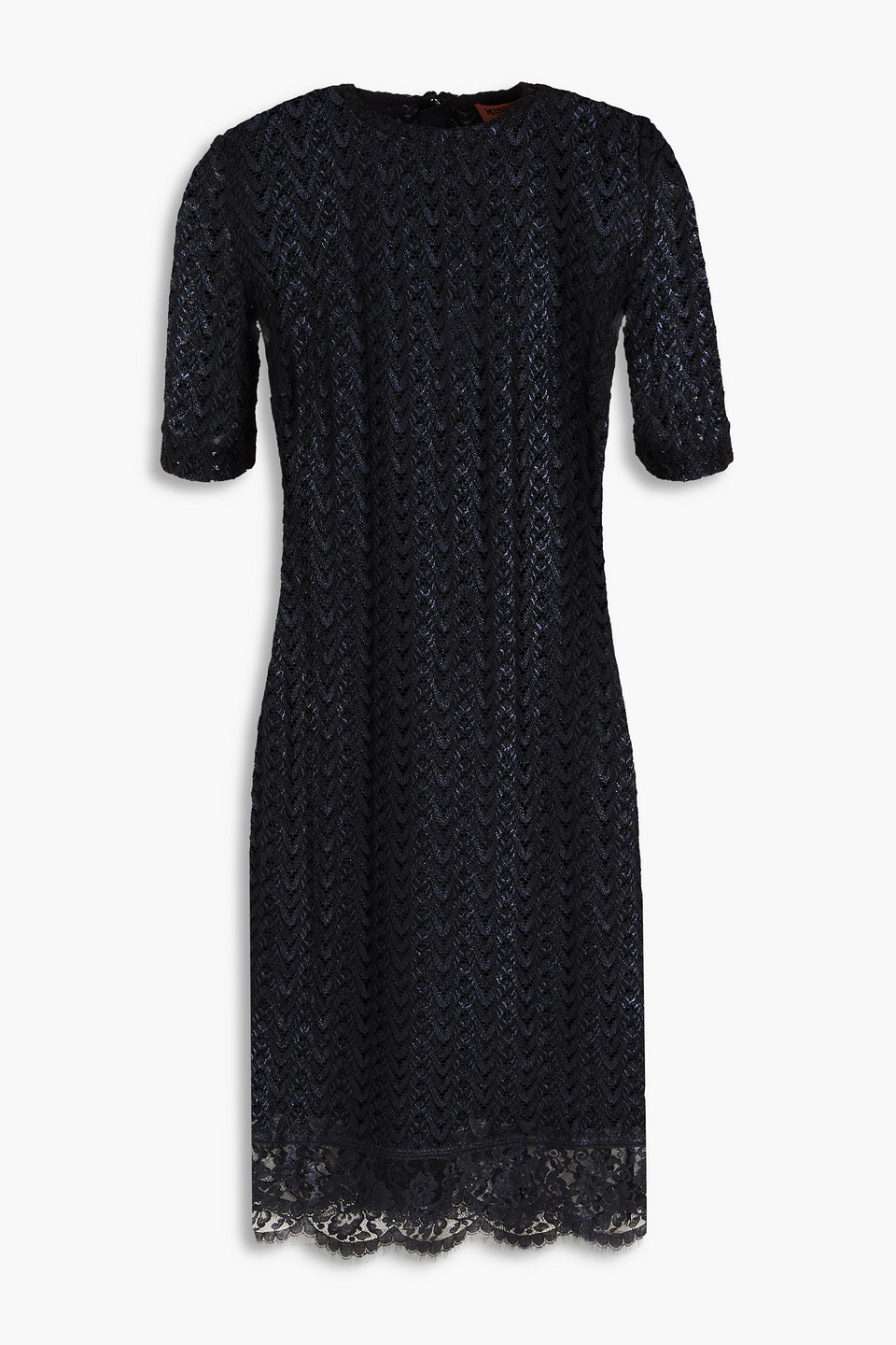 Missoni Metallic Crochet-knit Wool-blend Mini Dress In Schwarz