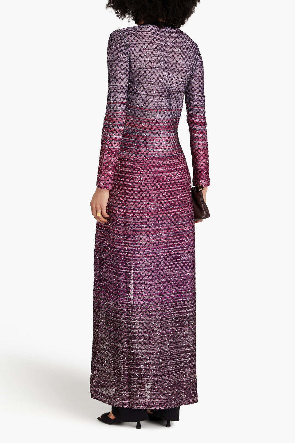 Missoni Embellished Crochet-knit Cardigan In Pink