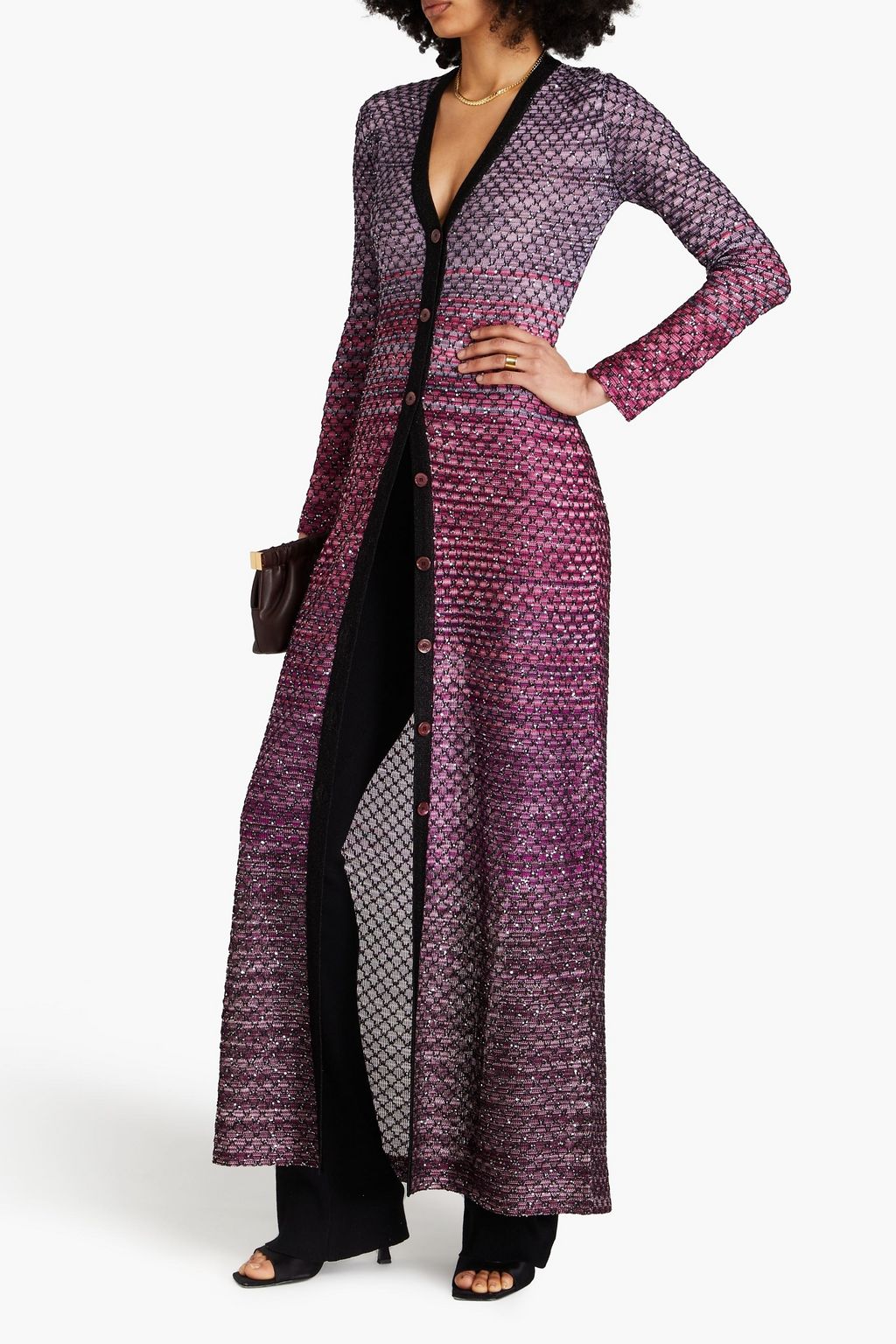 MISSONI Embellished crochet-knit cardigan