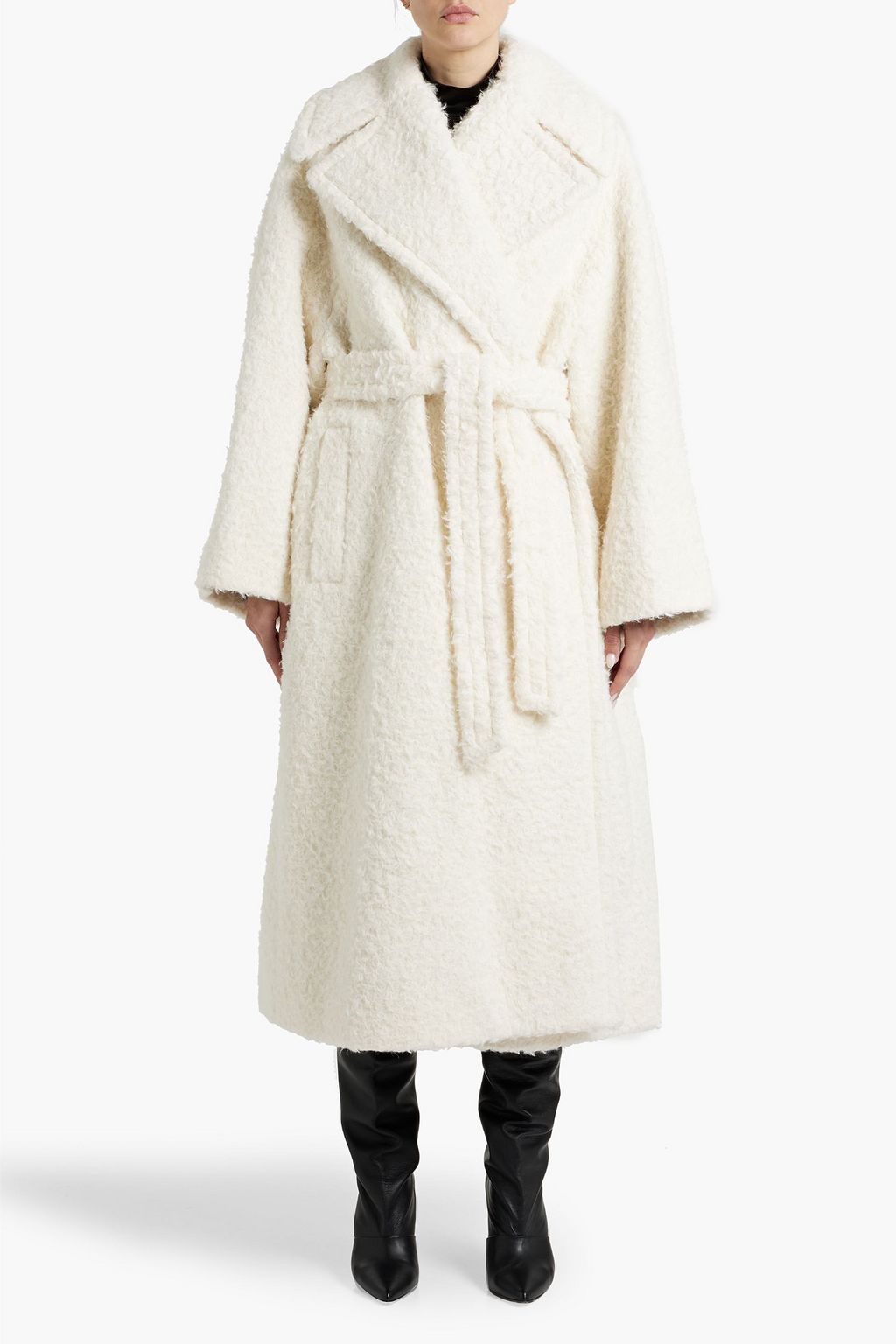 ALAÏA Alpaca and cotton-blend bouclé coat