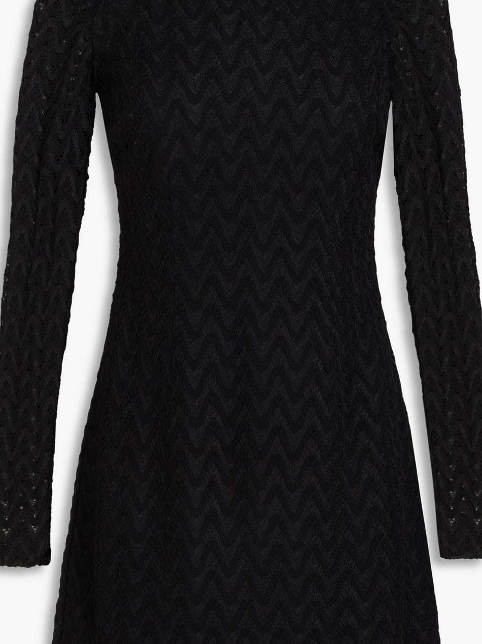 crochet-knit wool-blend mini dress