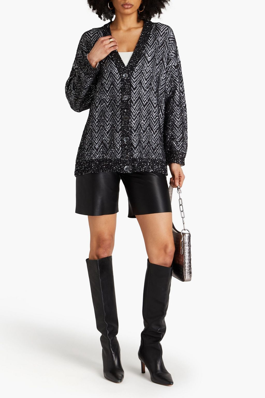 MISSONI Sequined crochet-knit cardigan