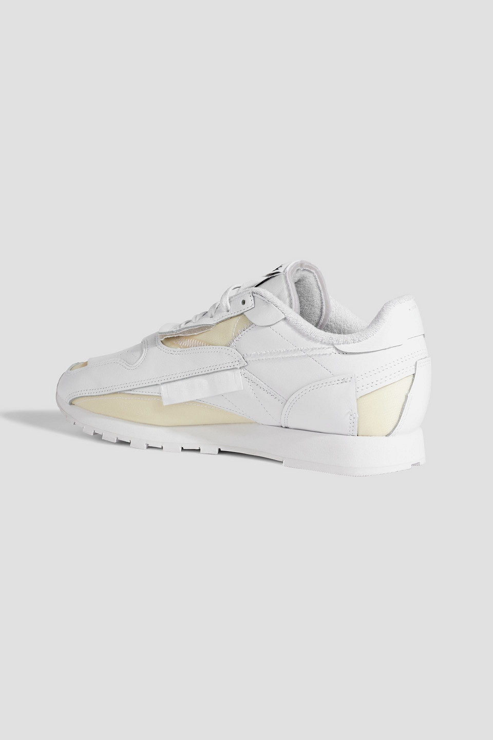 Shop Maison Margiela X Reebok Project 0 Cl Memory Of V2 Shell-trimmed Leather Sneakers In White