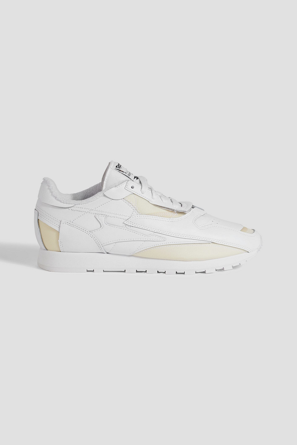 Shop Maison Margiela X Reebok Project 0 Cl Memory Of V2 Shell-trimmed Leather Sneakers In White