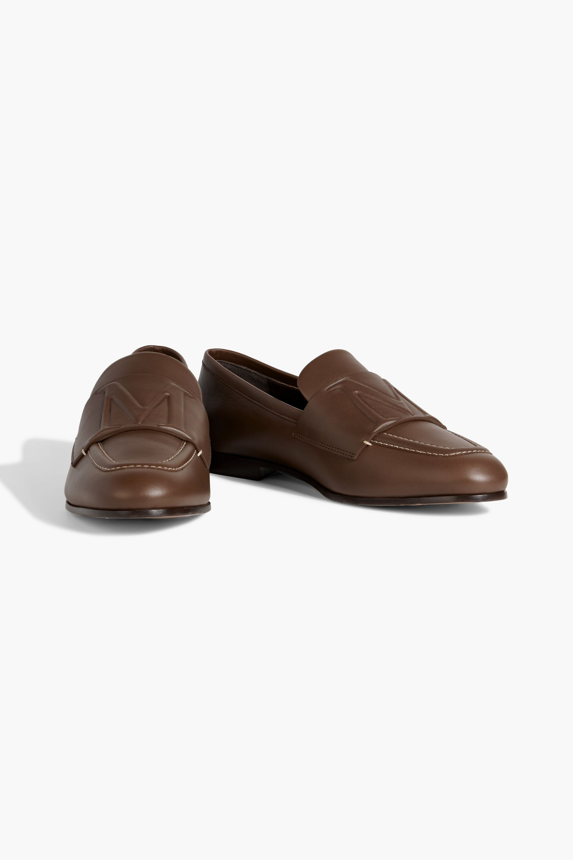 Max Mara Lize embossed leather loafers