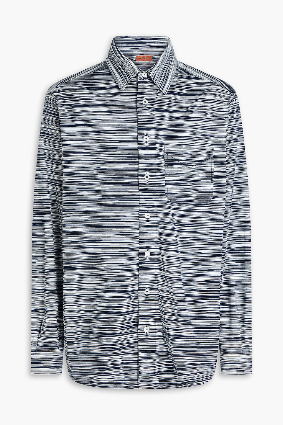 Missoni Space-dyed Cotton-jersey Shirt In Navy