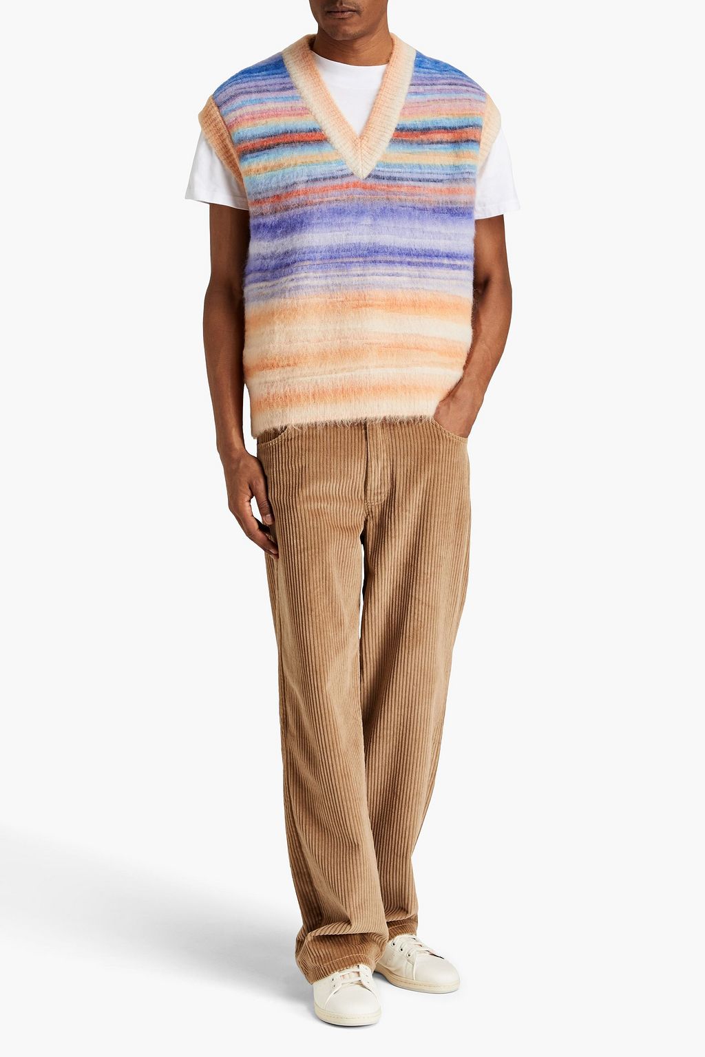 MISSONI Brushed striped knitted vest