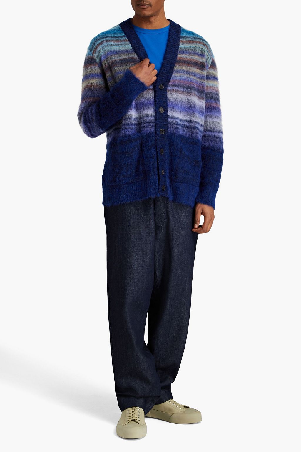 MISSONI Brushed striped knitted cardigan