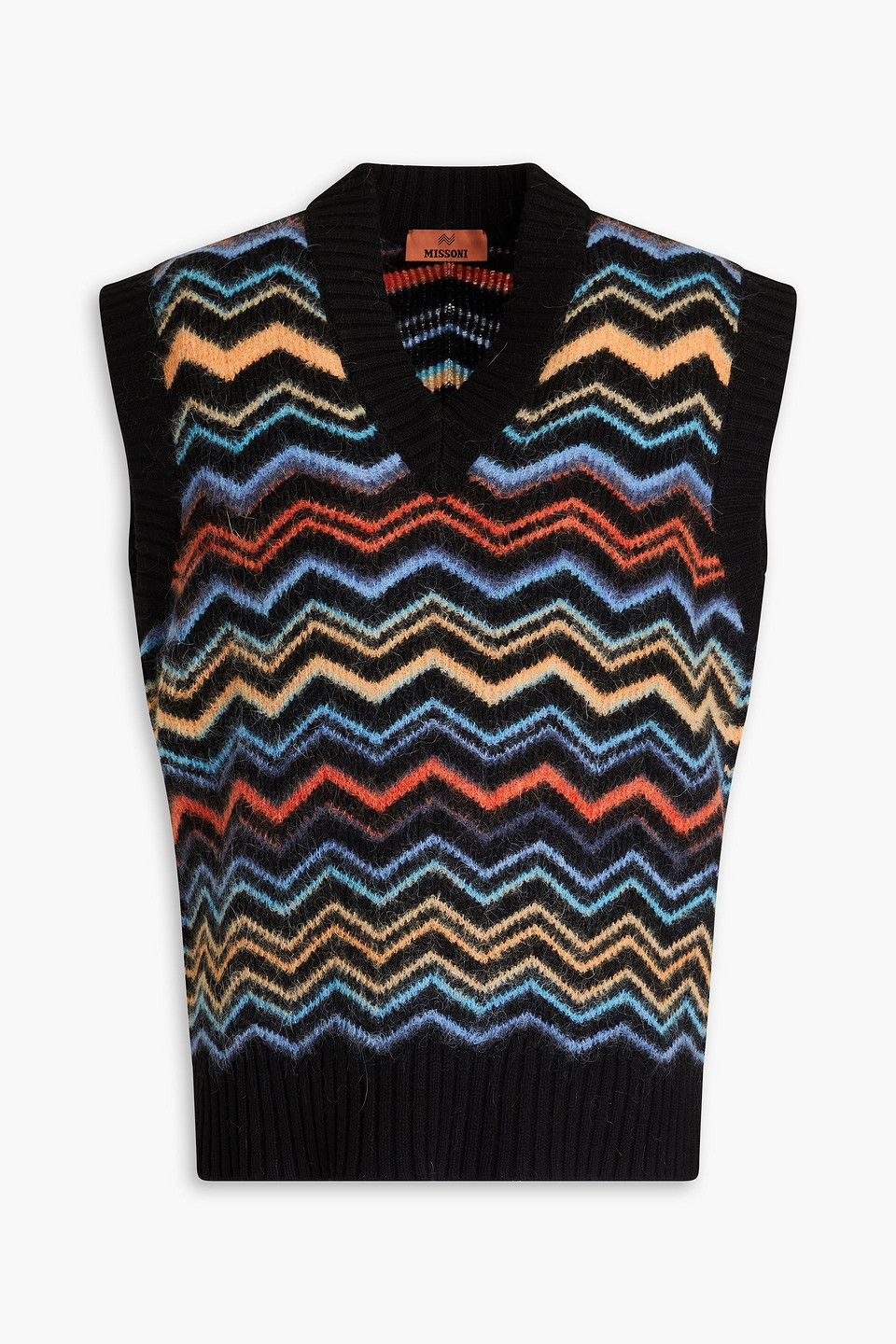 Missoni Brushed Jacquard-knit Vest In Black