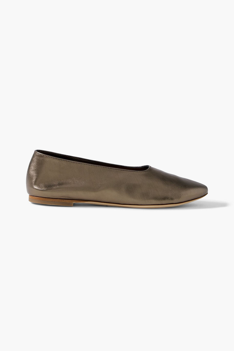 staud - alba metallic leather ballet flats - metallic - eu 37