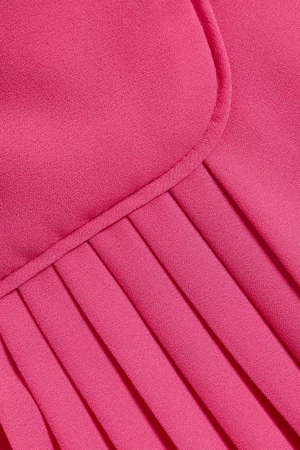 Shop Mikael Aghal Pleated Crepe Dress In Fuchsia