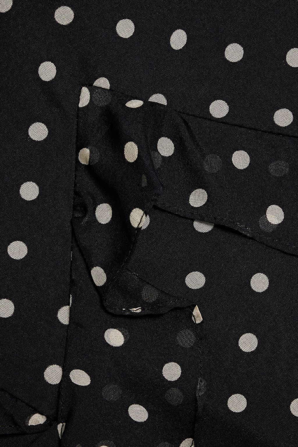 MIKAEL AGHAL Ruffled polka-dot silk-chiffon dress
