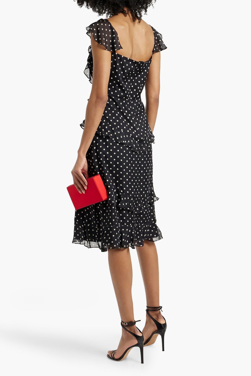MIKAEL AGHAL Ruffled polka-dot silk-chiffon dress