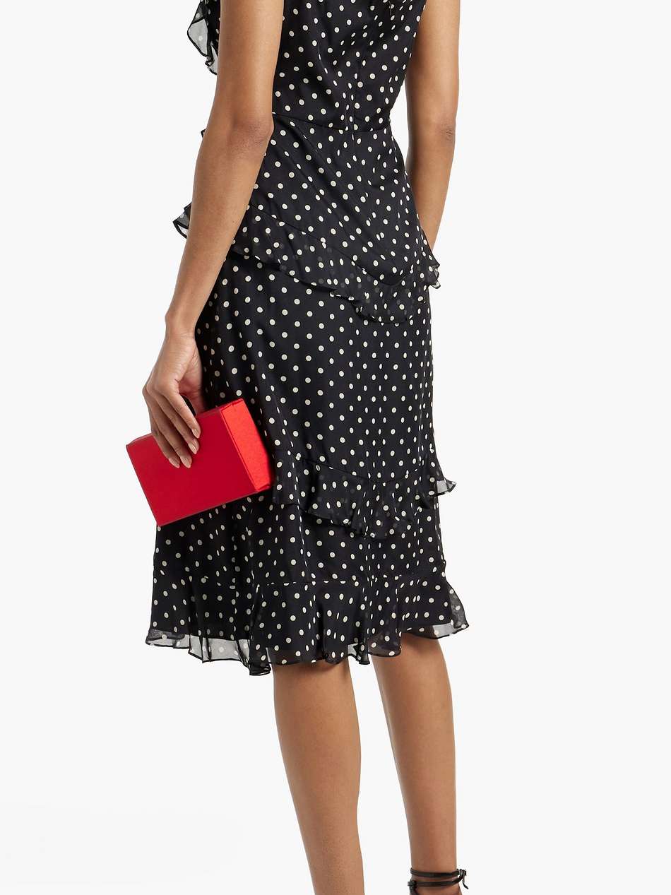 ruffled polka-dot silk-chiffon dress