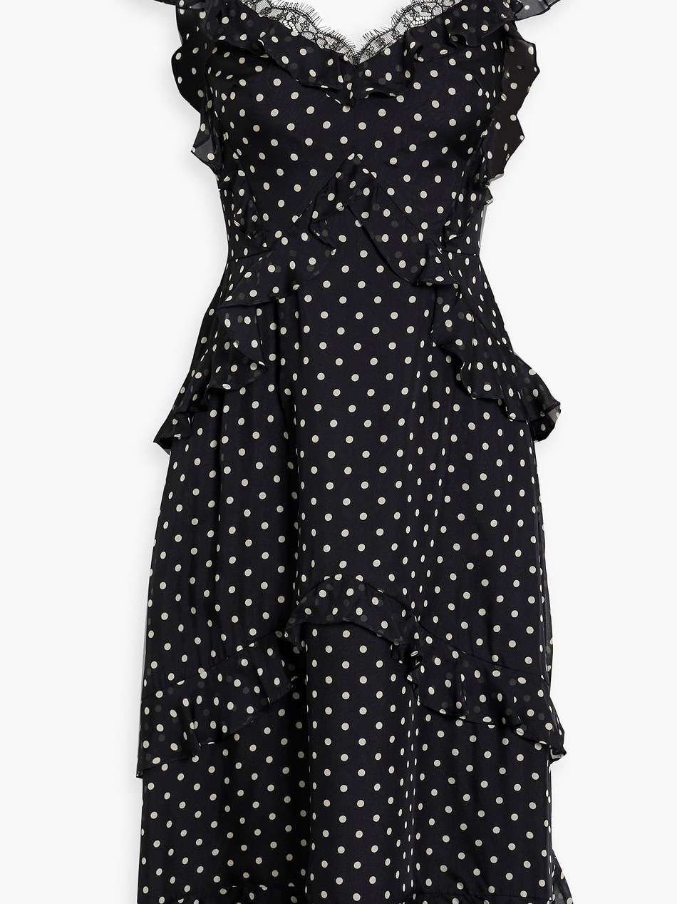 ruffled polka-dot silk-chiffon dress
