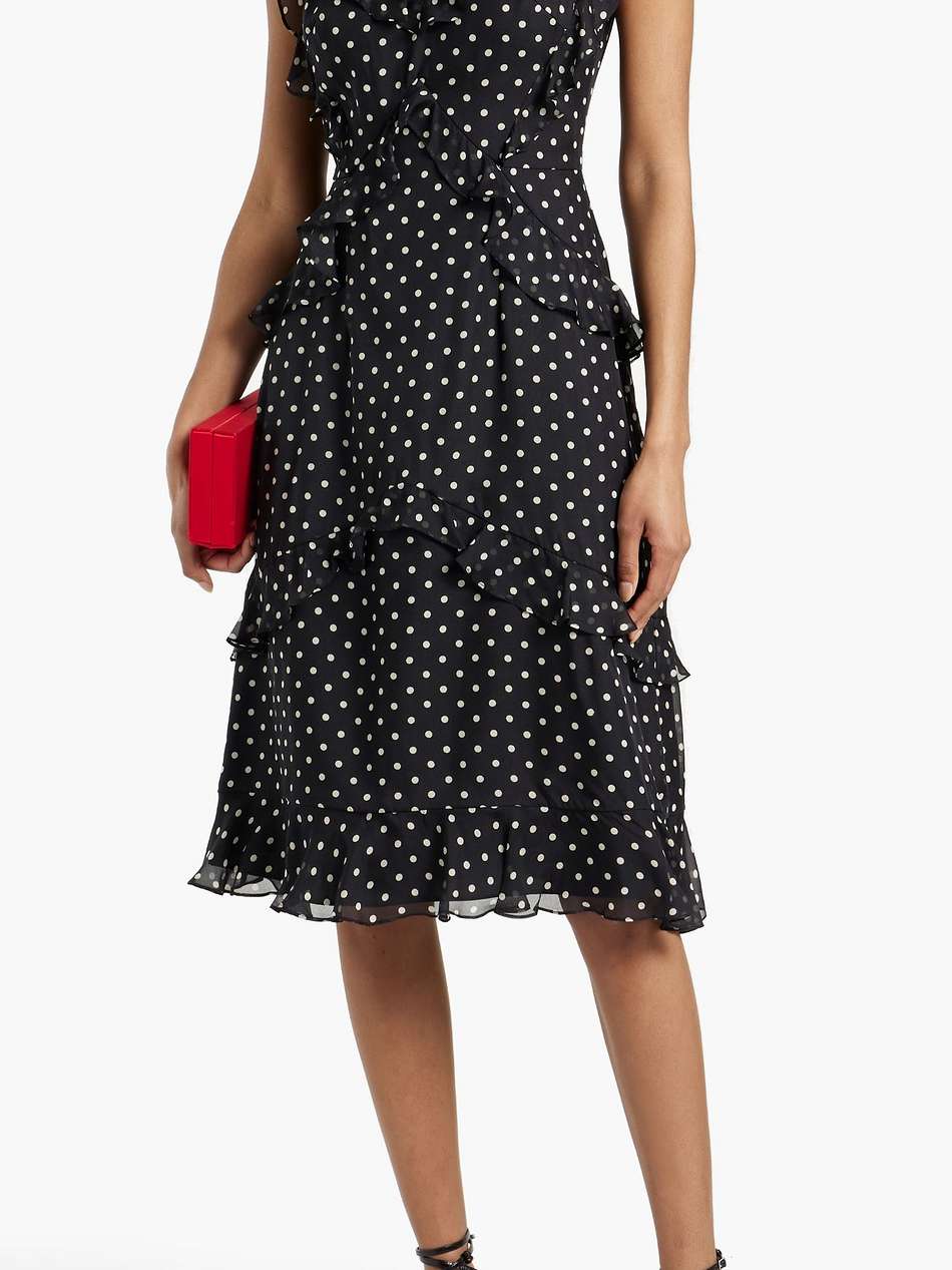 ruffled polka-dot silk-chiffon dress