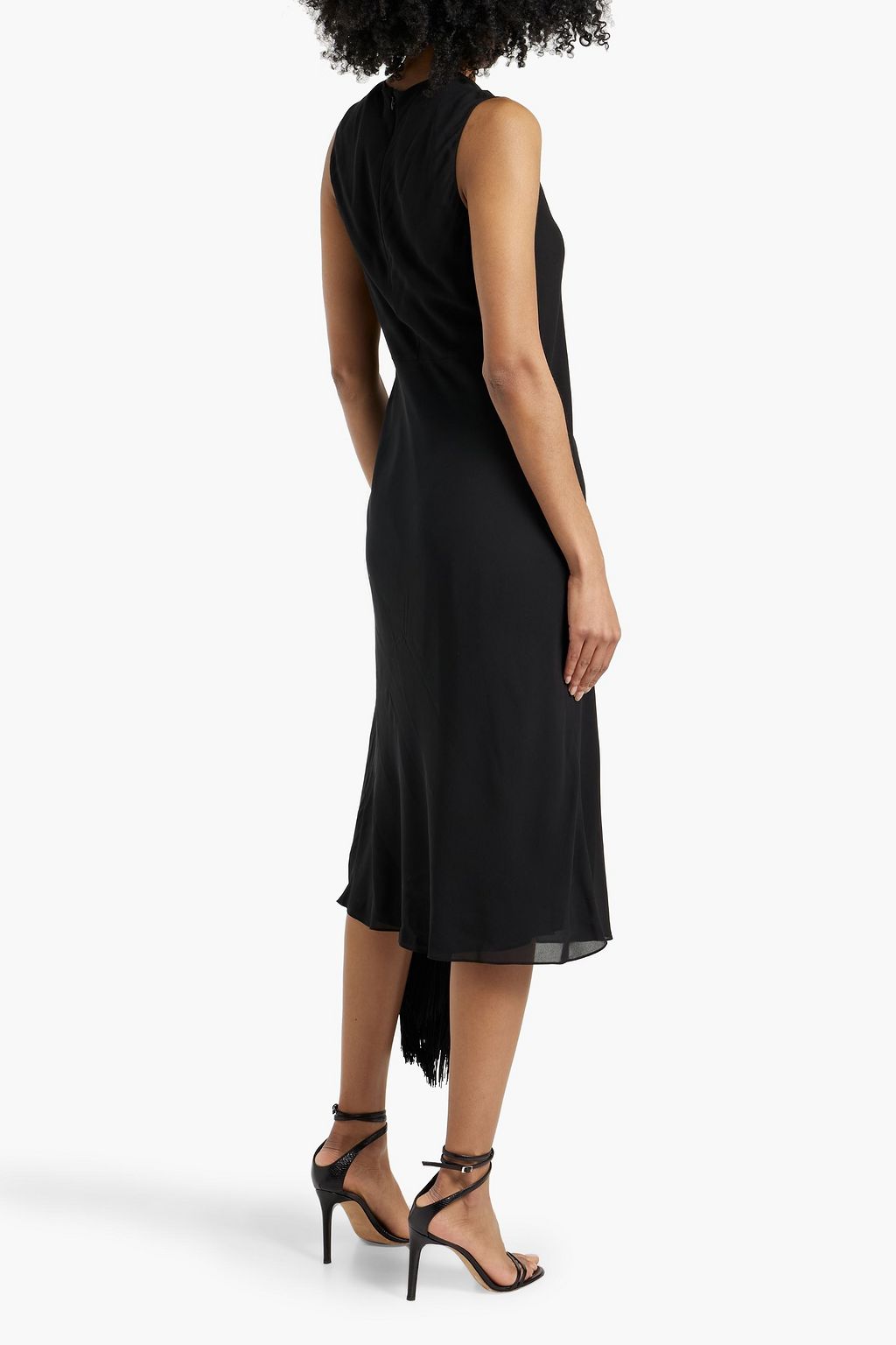 THEORY Draped silk crepe de chine midi dress