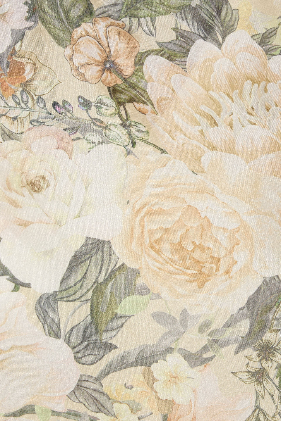 Mikael Aghal Tie-detailed Floral-print Habotai Dress In Pastel Yellow