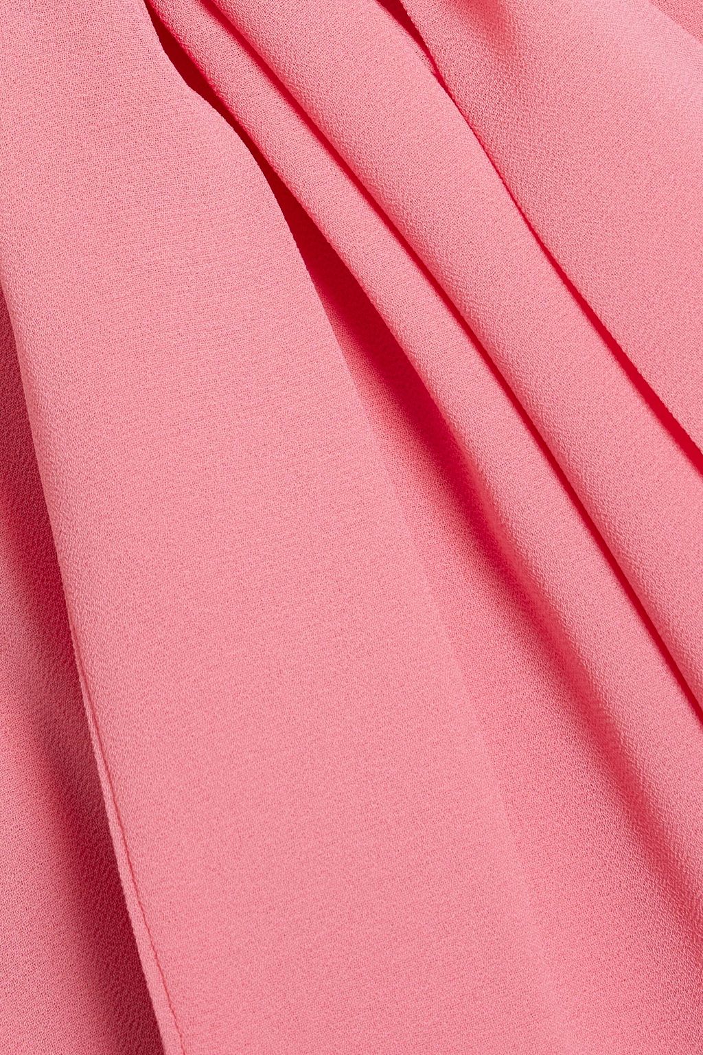 MIKAEL AGHAL Pussy-bow pleated crepe midi dress