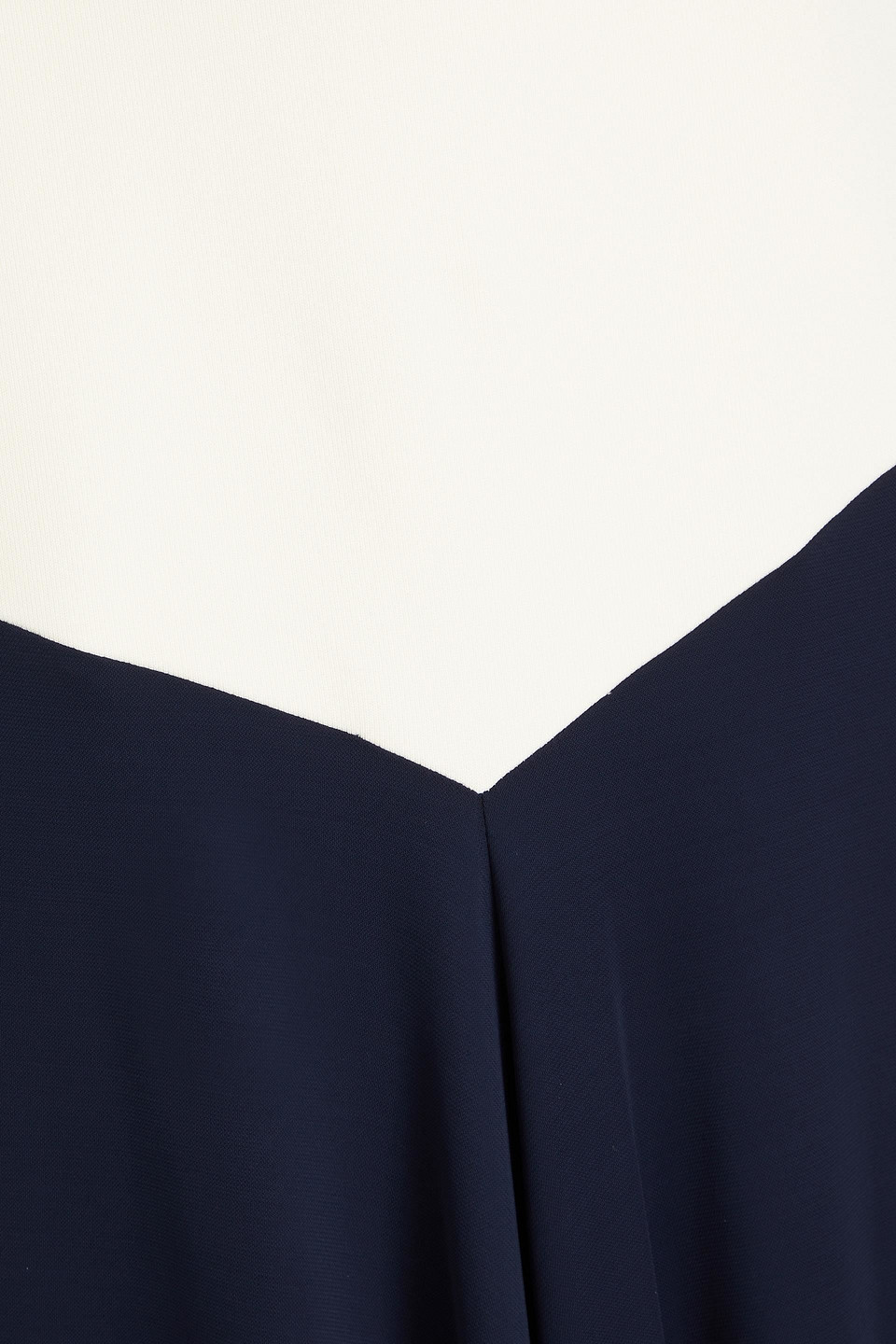 VICTORIA BECKHAM TWO-TONE RIBBED JERSEY MIDI DRESS