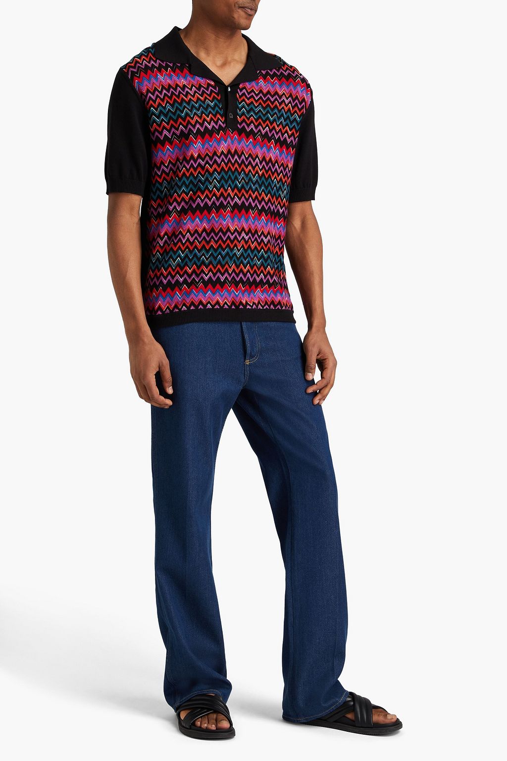 MISSONI Crochet-knit cotton-blend polo shirt